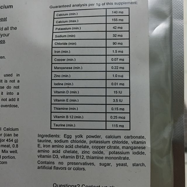 Alnutrin store with calcium