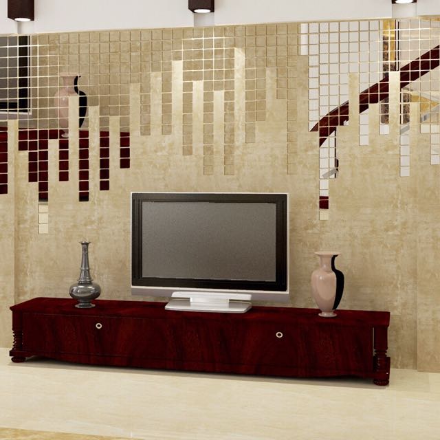 Artisan 3d Square Mirror Wall Stickers Mosaic Stereo Acrylic Photo