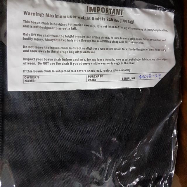 Bosun S Chair From West Marine 10406940 Sports Sports Games Equipment On Carousell