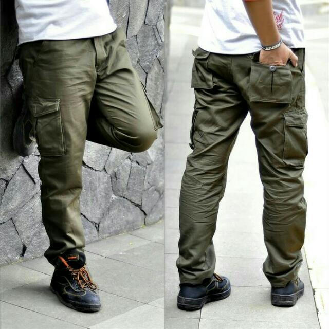 Celana Cargo Green Original Outdoor Fesyen Pria Pakaian Bawahan Di Carousell