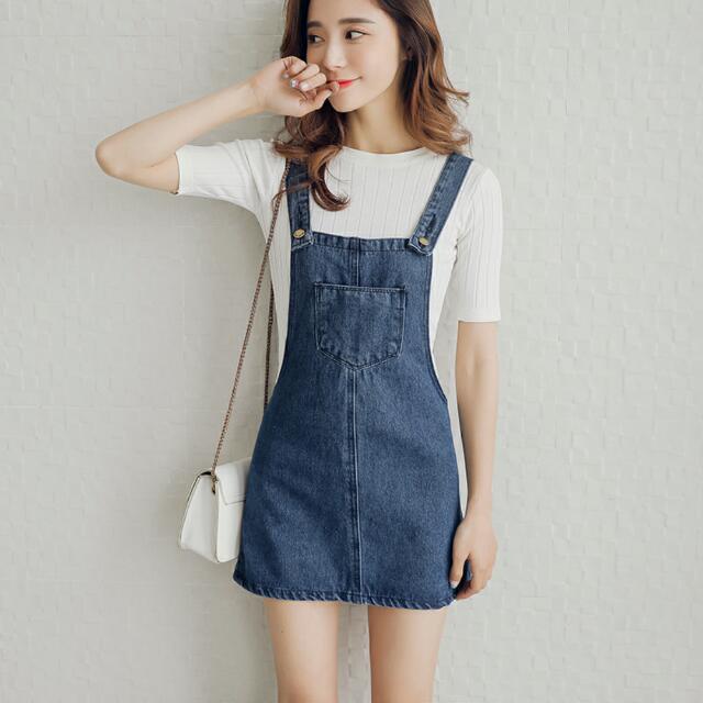 denim romper skirt