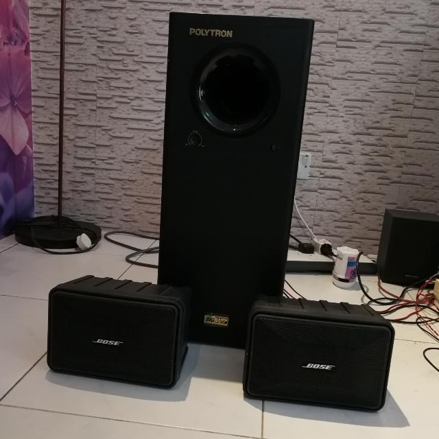 POLYTRON subwoofer And 1 Pair Of Bose Speakers