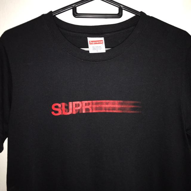 supreme t shirt black and red