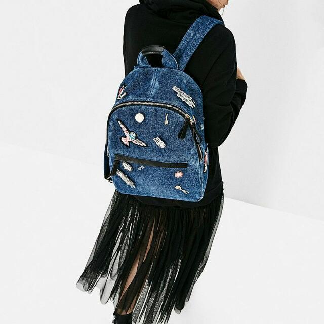 Zara denim backpack hotsell