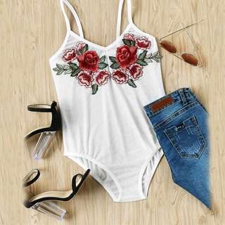 white rose bodysuit new