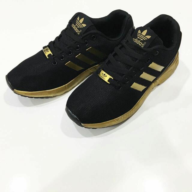 adidas zx flux black and gold mens