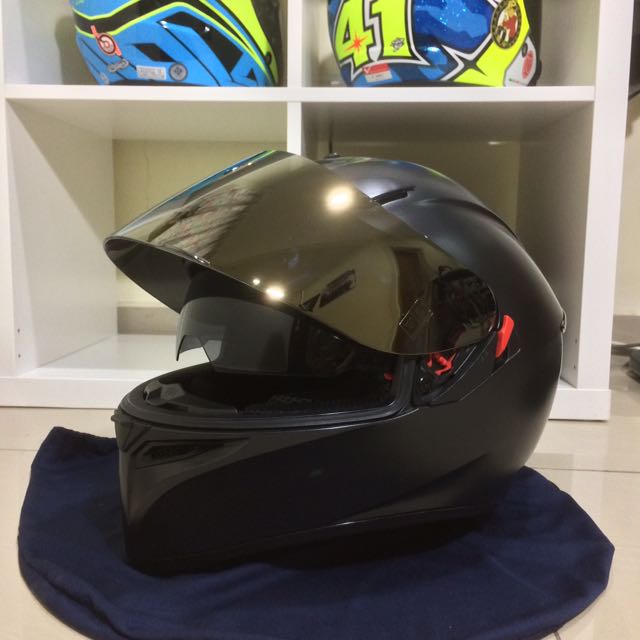 AGV K3 SV Matte Black With Iridium Gold Visor Auto Accessories on