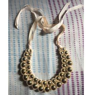 Statement Necklace (Gold and Pale Pink)