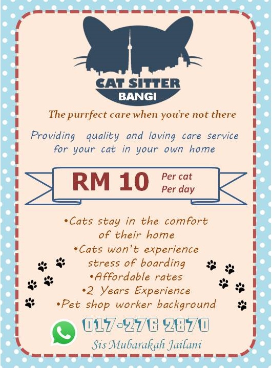 Boarding Kucing through Cat Sitter Bangi, Pet Supplies, Pet Food 