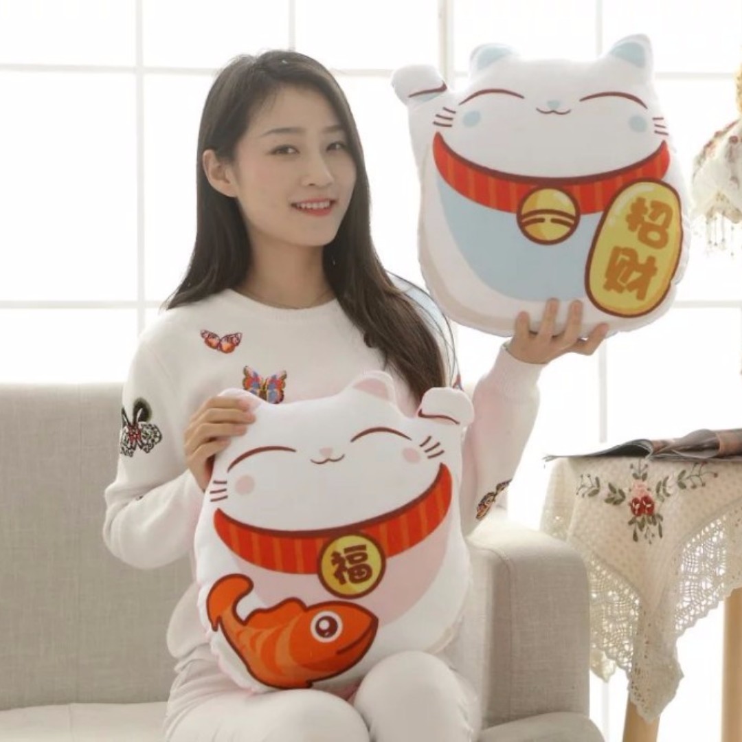 maneki neko pillow