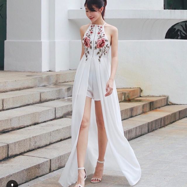 white maxi rompers