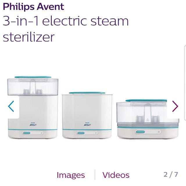 Philips Avent 3in1 Electric Steam Sterilizer, Babies & Kids, Nursing