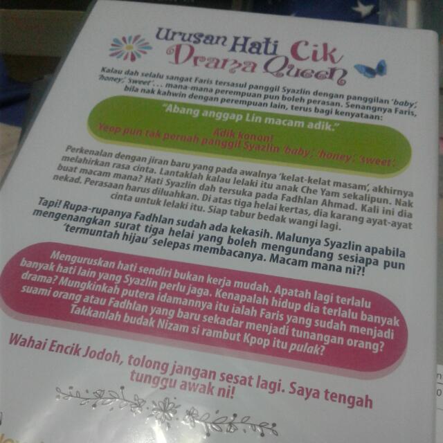 Urusan Hati Cik Drama Queen Books Stationery Books On Carousell