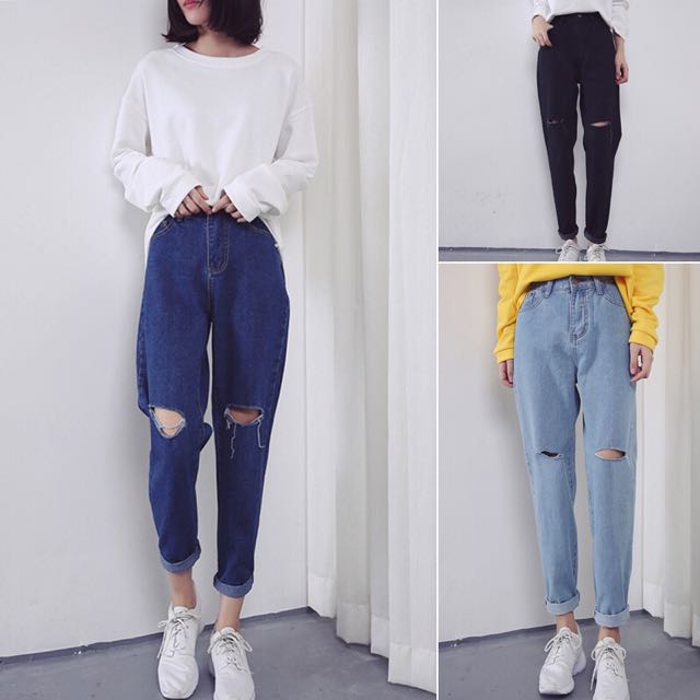 high waisted baggy boyfriend jeans