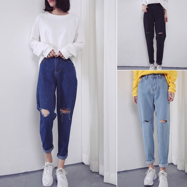 baggy boyfriend jeans high waisted