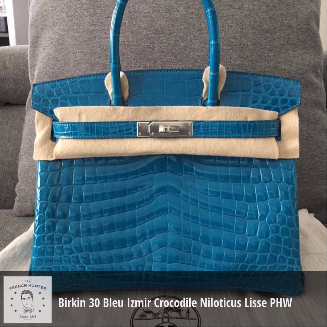 Hermes Birkin Bag, 30cm Blue Izmir Togo PHW Q Stamp Rare