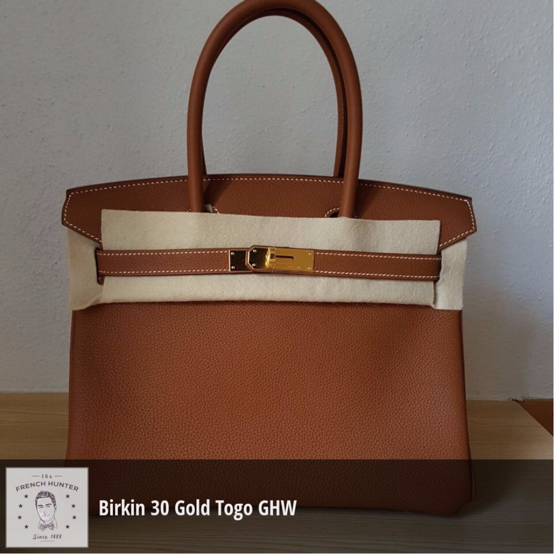 Hermes Birkin 30 Gold Togo, Luxury, Bags & Wallets on Carousell