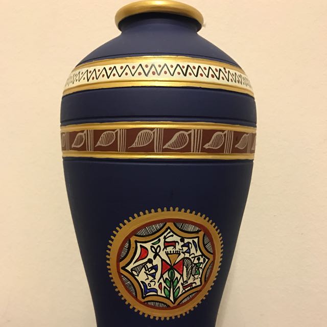 Collection Of Handmade And Painted Pottery From India Warli