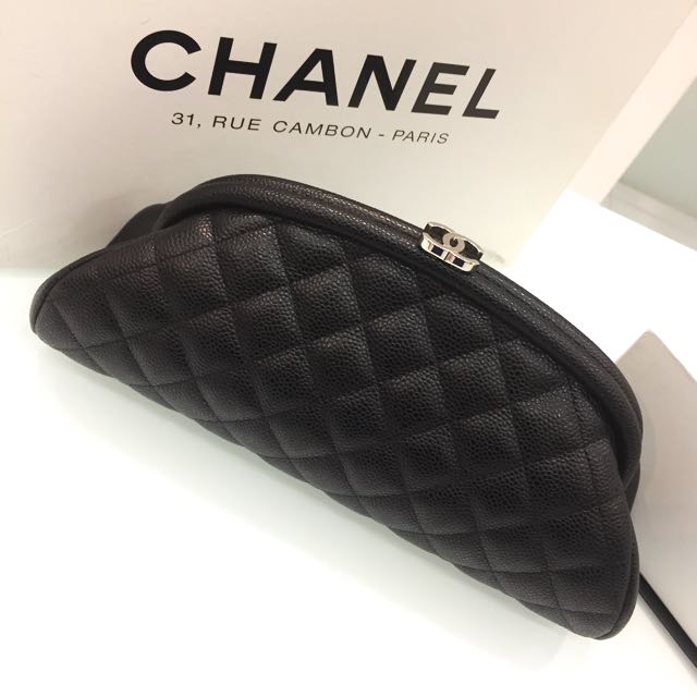 ❌SOLD❌ Full Set With Receipt - Like New Condition Chanel Timeless Clutch In  Black Caviar SHW