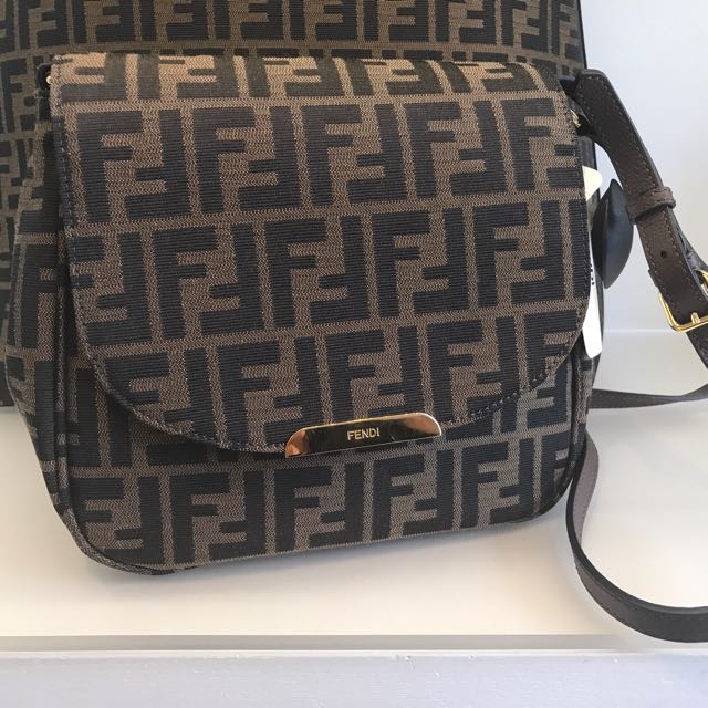 Fendi Zucca Messenger Sling Crossbody Bag 100 Auth Brand New