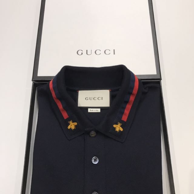 Gucci cotton polo with bee deals