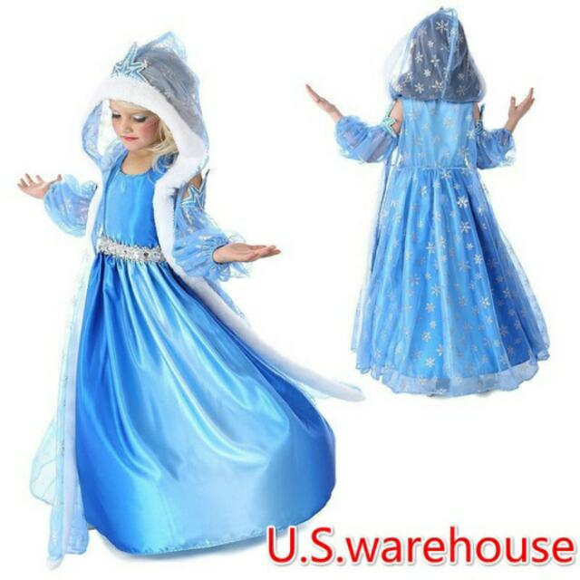 Po Elsa Dress Girls Costumes For Kids Snow Queen Cosplay Dresses