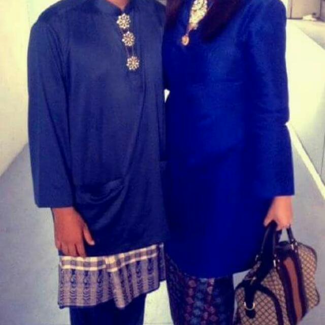 Sepasang Kurung Biru Women S Fashion Muslimah Fashion Baju Kurung Sets On Carousell