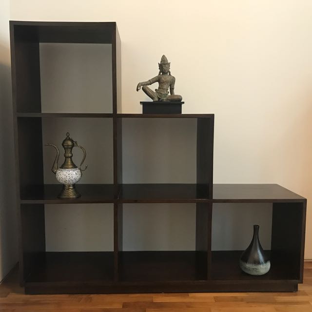 Solid Dark Wood Shelving Unit, Furniture & Home Living, Furniture