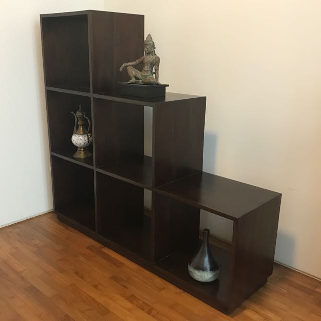 Solid Dark Wood Shelving Unit, Furniture & Home Living, Furniture