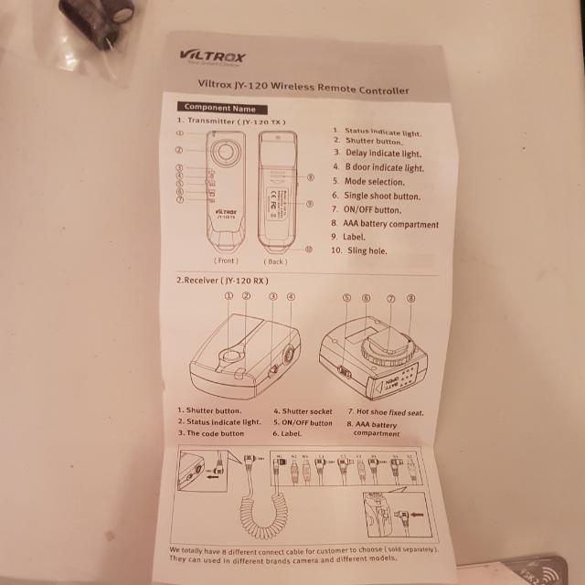 Viltrox Wireless Remote Controller (Category: Batteries & Chargers) located in Singapore. Submitted by popeyex (Listing ID 111612902, Image 2). Description: .