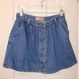 ZARA Button-Up Denim Skirt