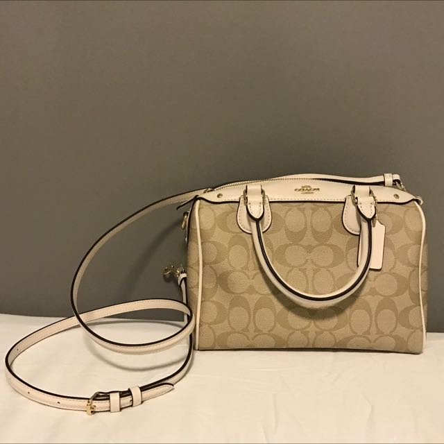 COACH F58312 F36702 SIGNATURE MINI BENNETT SATCHEL LIGHT KHAKI