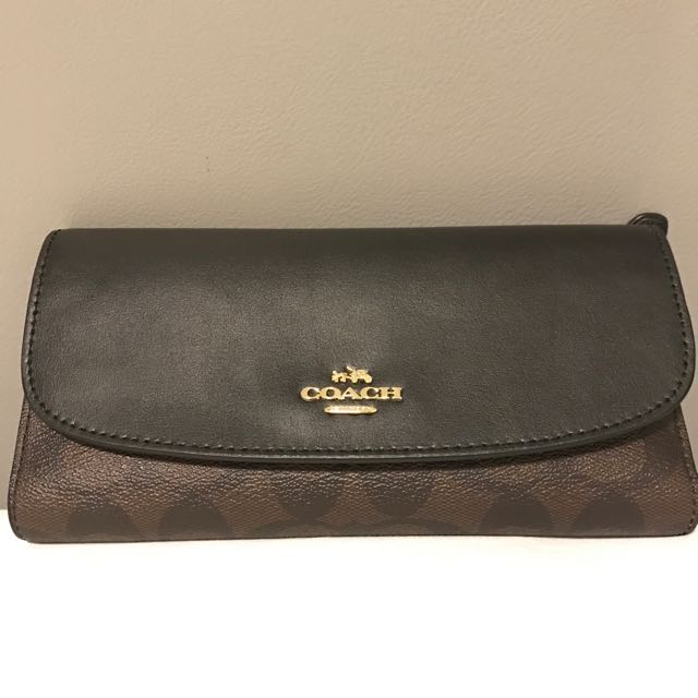 coach black and brown wallet