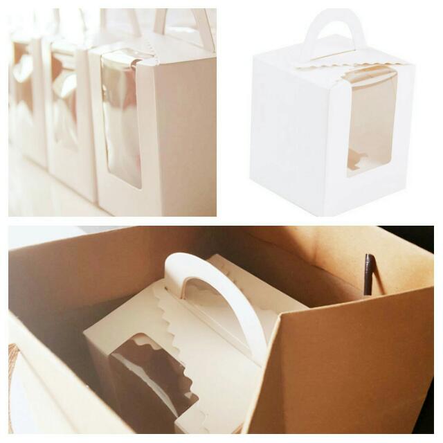 Cupcake Muffin Box White Party Favors Giveaway Goodie Bag