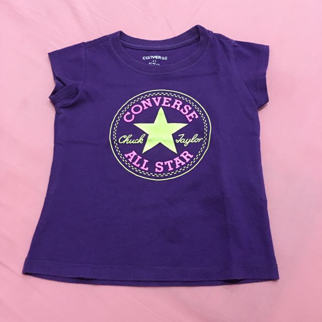 converse t shirt kids purple