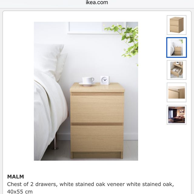 Malm Bed Side Table Drawers Ikea Furniture Shelves On Photo