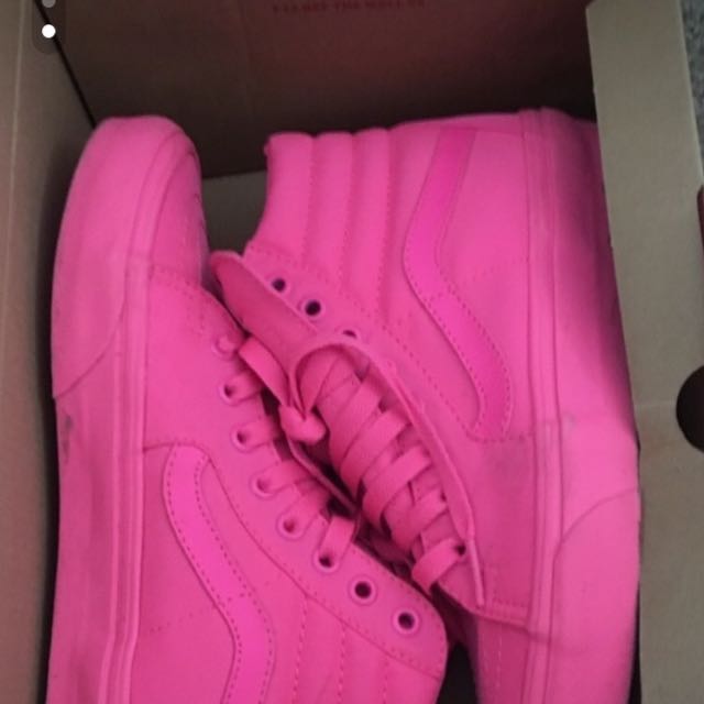 neon pink high top vans
