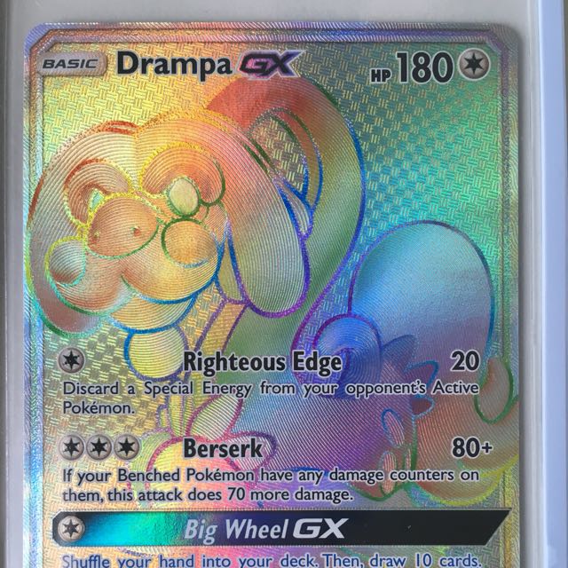 Pokemon Tcg Card Drampa Gx Full Art Hyper Rare Guardians Rising
