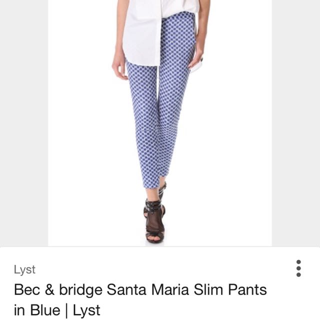 Revolve Bec And Bridge Santa Maria Slim Pants Women S Fashion