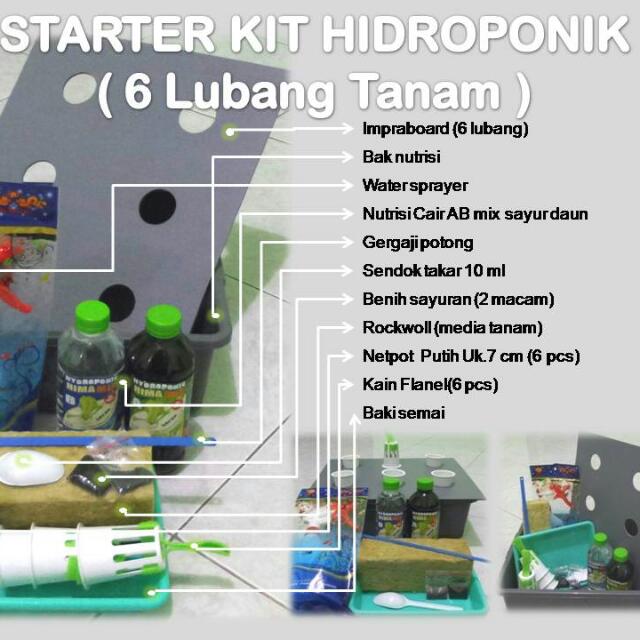 Starter Kit Wick System Hidroponik 6 Hole Khusus Pemula