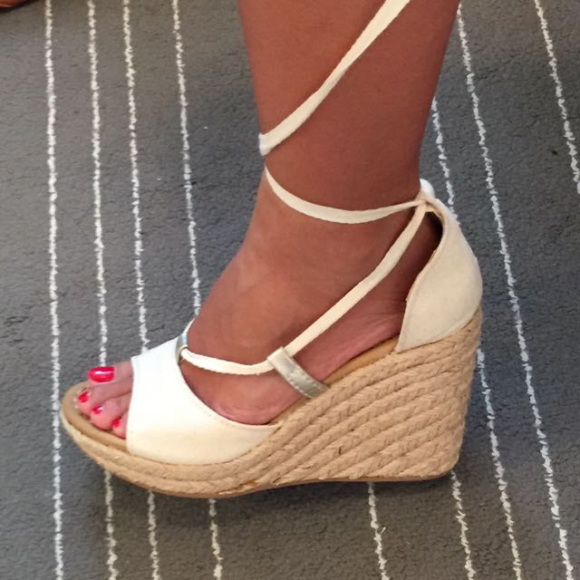 women's white espadrille wedge shoes