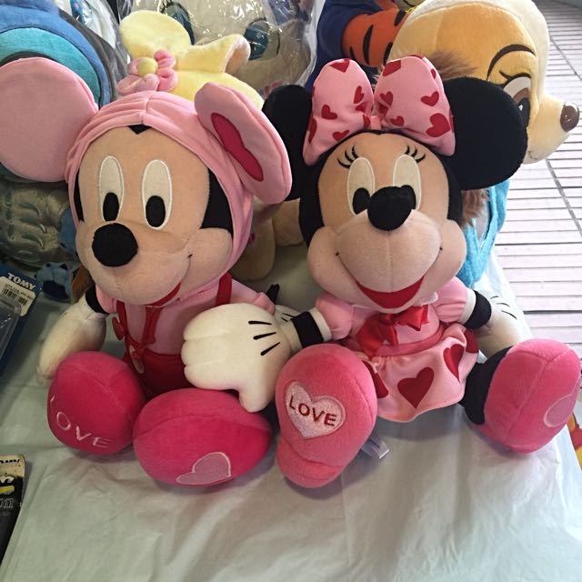 mickey and minnie valentine plush