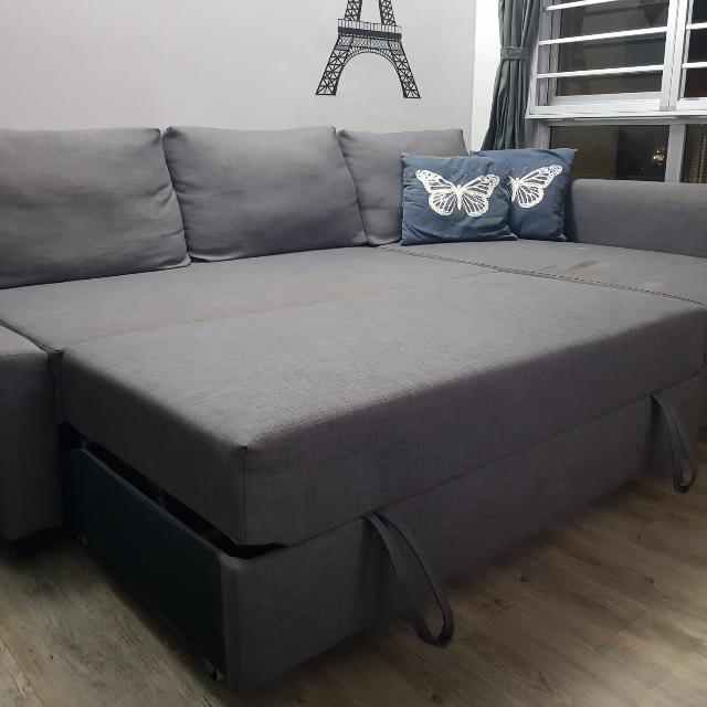 IKEA FRIHETEN L Shape Sofa Bed With Storage, Furniture & Home Living