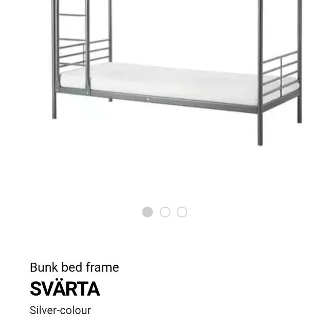 Ikea SVARTA Double Deck Bed Frame, Furniture & Home Living, Furniture