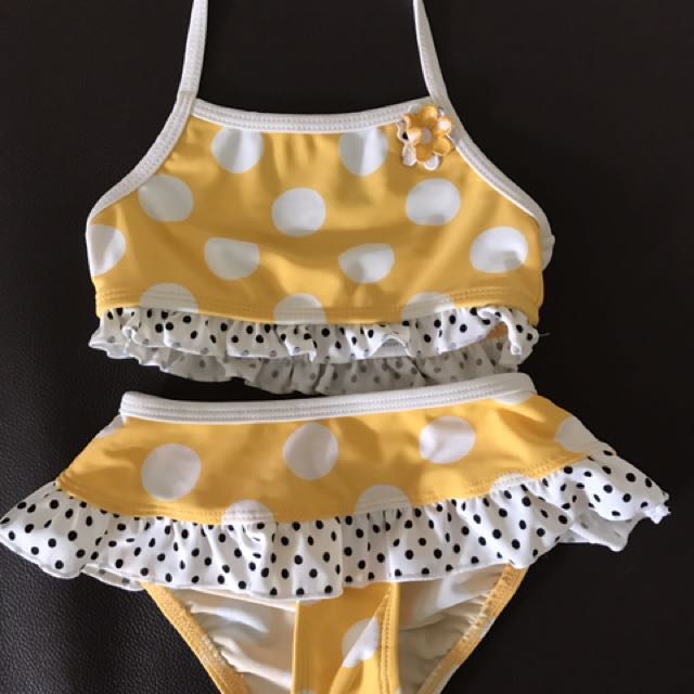 yellow polka dot bikini baby