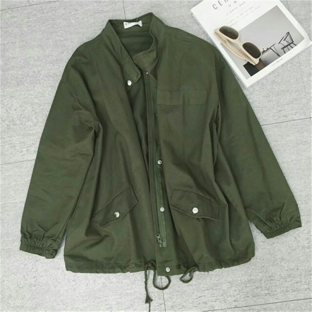 Readystock Green Army Jacket, Women's Fashion, Coats, Jackets and ...