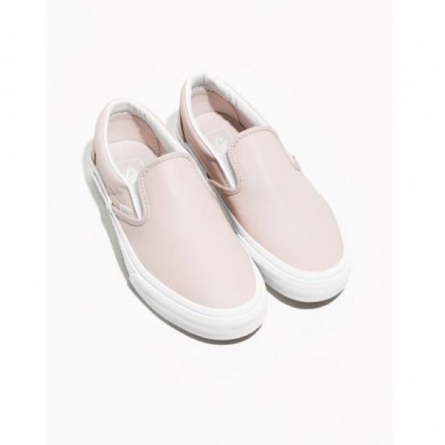 VANS Classic Leather Slip Ons NUDE 