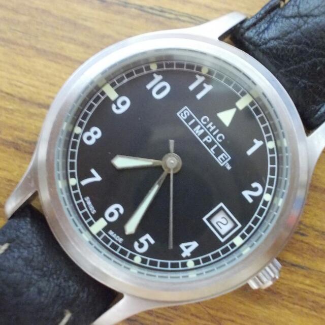 vintage Chic simple military watch swiss made Men s Fashion
