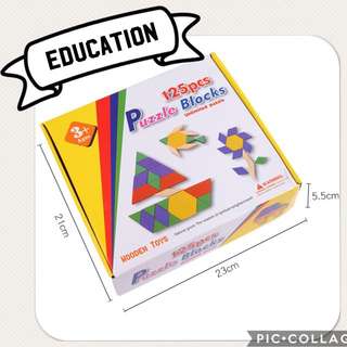Educational Puzzle Blocks Wooden Toys Logic Thinking 125pieces