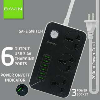 Bavin SC3604 6 USB Charging HUB with 3 Power Socket